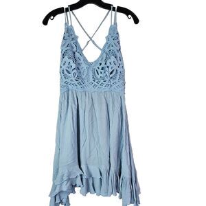 Chelsea & Violet‎ Womens Blue Eyelet Summer Dress Size M Sleeveless